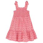 Girls Pink Floral Smocked Dress Set, 2, hi-res