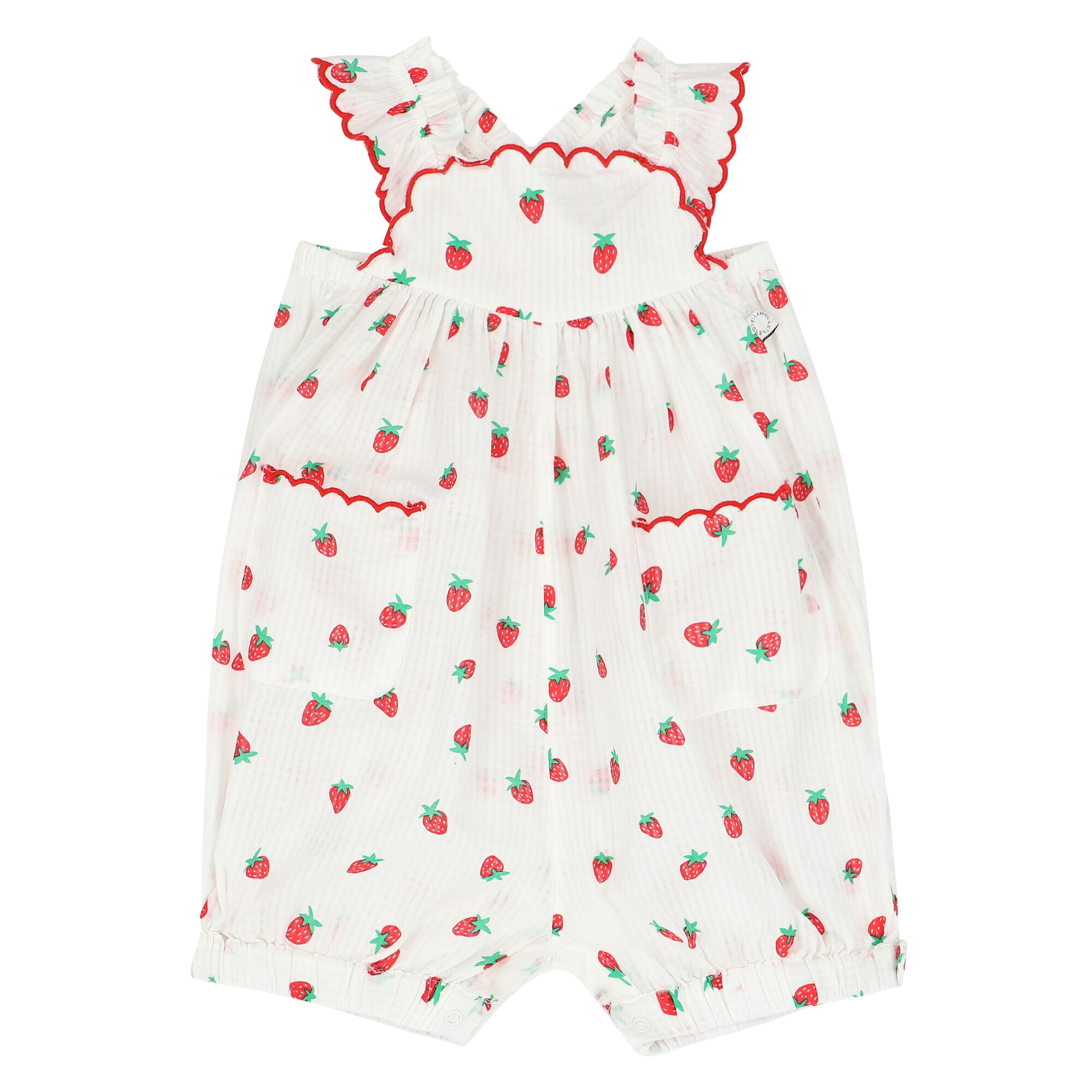 Stella McCartney Younger Girls White Red Strawberry Romper