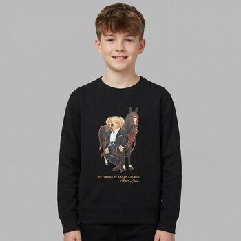 Boys Black Polo Bear Sweatshirt