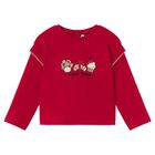 Younger Girls Red Pastry Long Sleeve Top, 1, hi-res