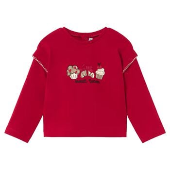 Younger Girls Red Pastry Long Sleeve Top
