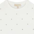 Girls Ivory & Gold Logo Top, 2, hi-res
