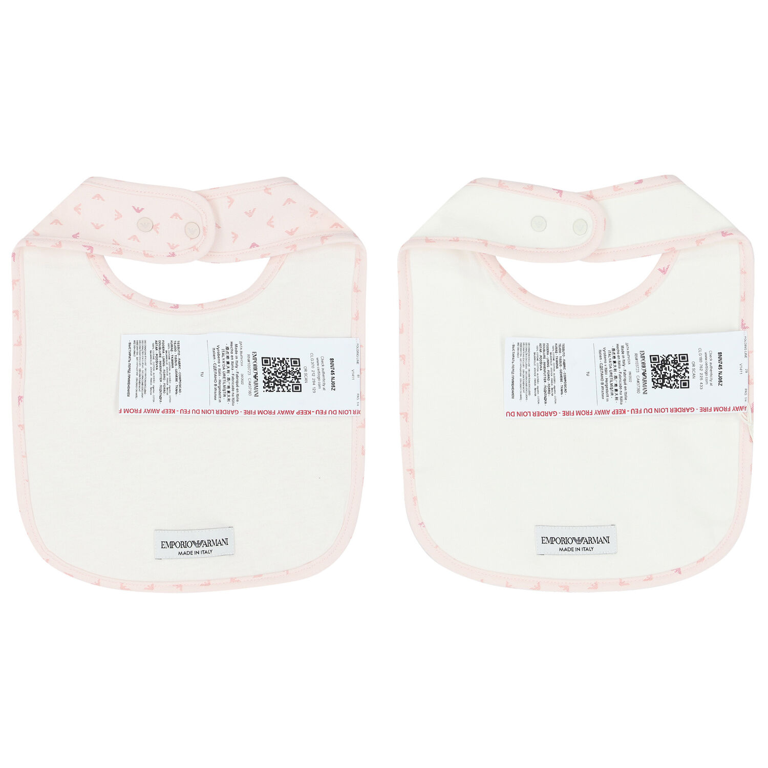 Pink & Ivory Logo Baby Bibs ( 2-Pack ), 2, hi-res image number null