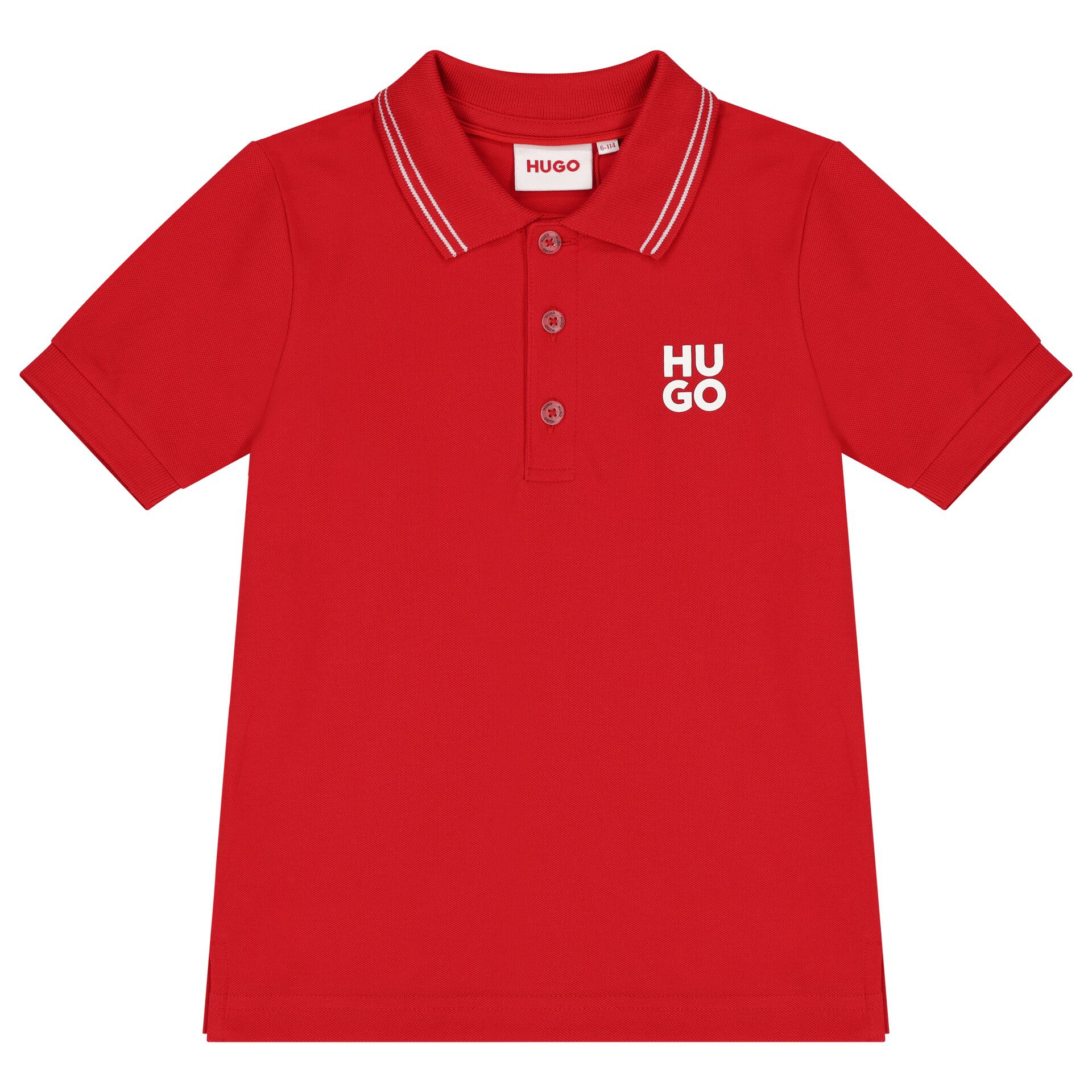 HUGO Boys Red Logo Polo Shirt Junior Couture USA