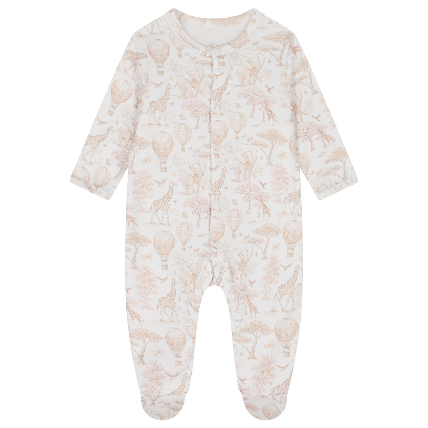 White & Beige Africa Babygrow Gift Set, 1, hi-res