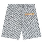Boys White & Black Logo Shorts, 1, hi-res