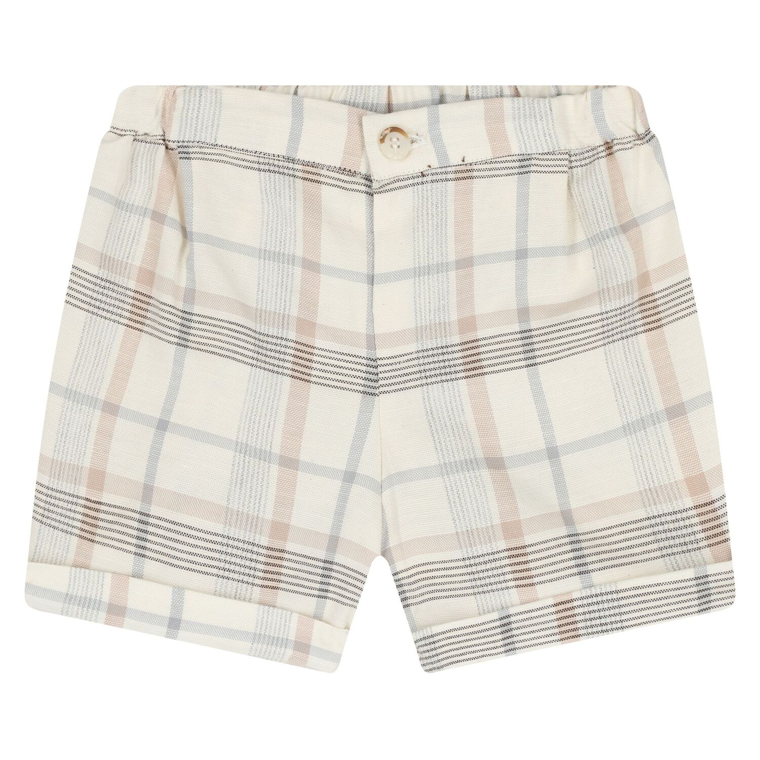 Younger Boys Ivory & Beige Shorts Set, 1, hi-res