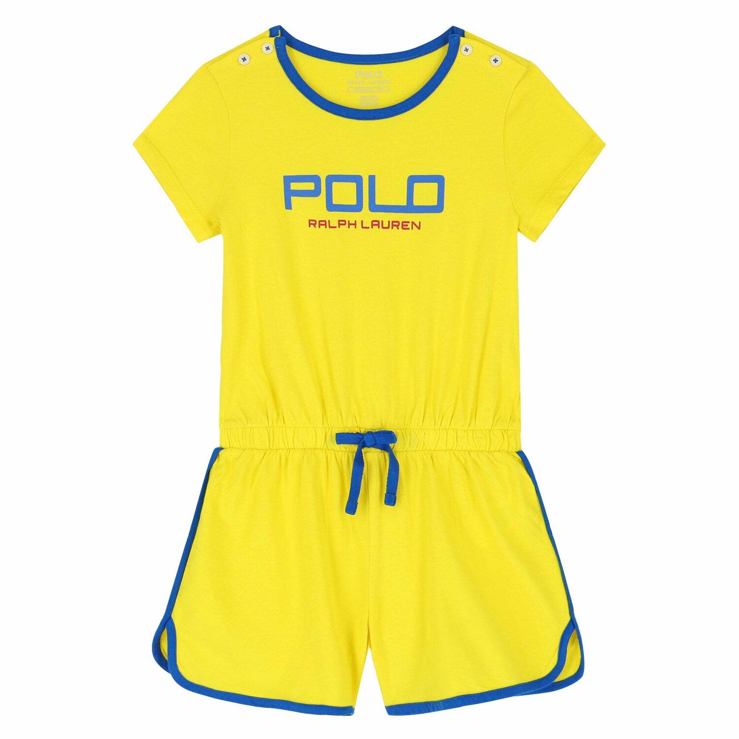 Girls Yellow Logo Playsuit, 1, hi-res image number null