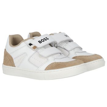 Boys White Logo Trainers