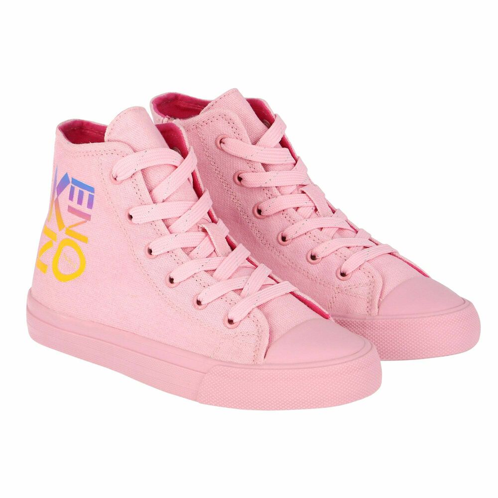 Stella McCartney Kids Girls Pink Logo Trainers - 32 (UK 13)
