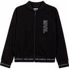 Boys Black Logo Zip Up Top, 1, hi-res