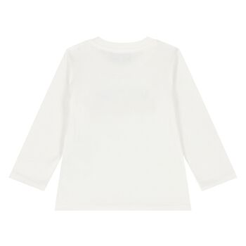 Younger White Logo & Popcorn Long Sleeve Top