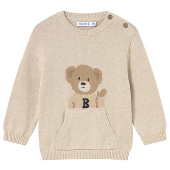 Younger Boys Beige Knitted Jumper