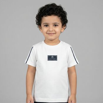 Younger Boys White Logo T-Shirt