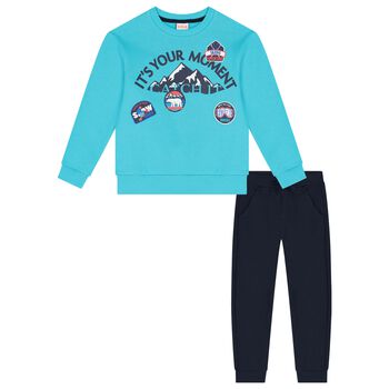 Boys Blue & Navy Blue Tracksuit
