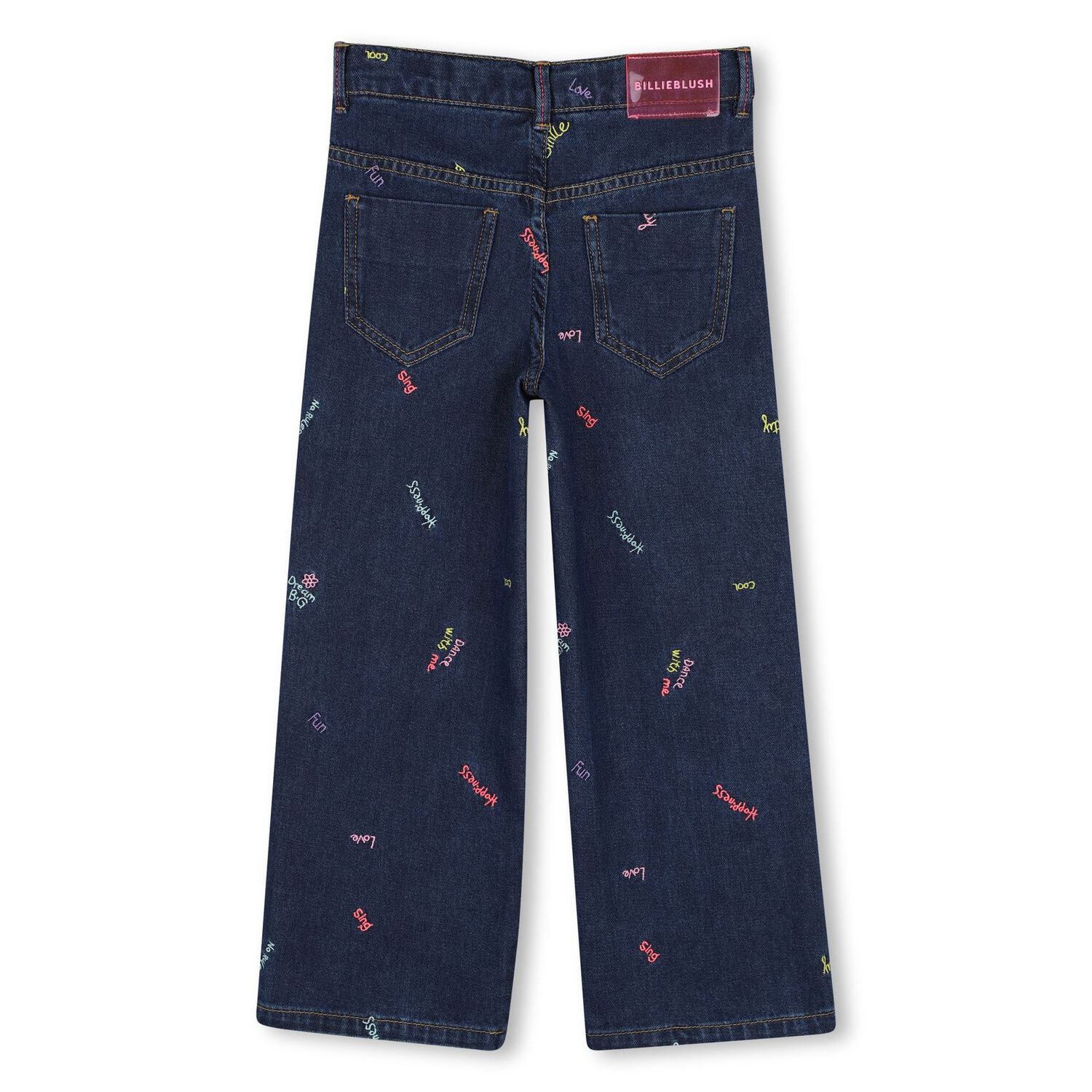 Girls Navy Blue Denim Jeans, 1, hi-res