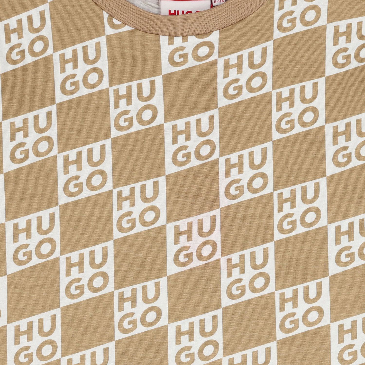 قميص للأولاد بنقشة مربعات باللونين البيج والأبيض, 1, hi-res