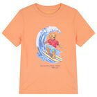 Boys Orange Teddy Bear Logo T-Shirt, 1, hi-res