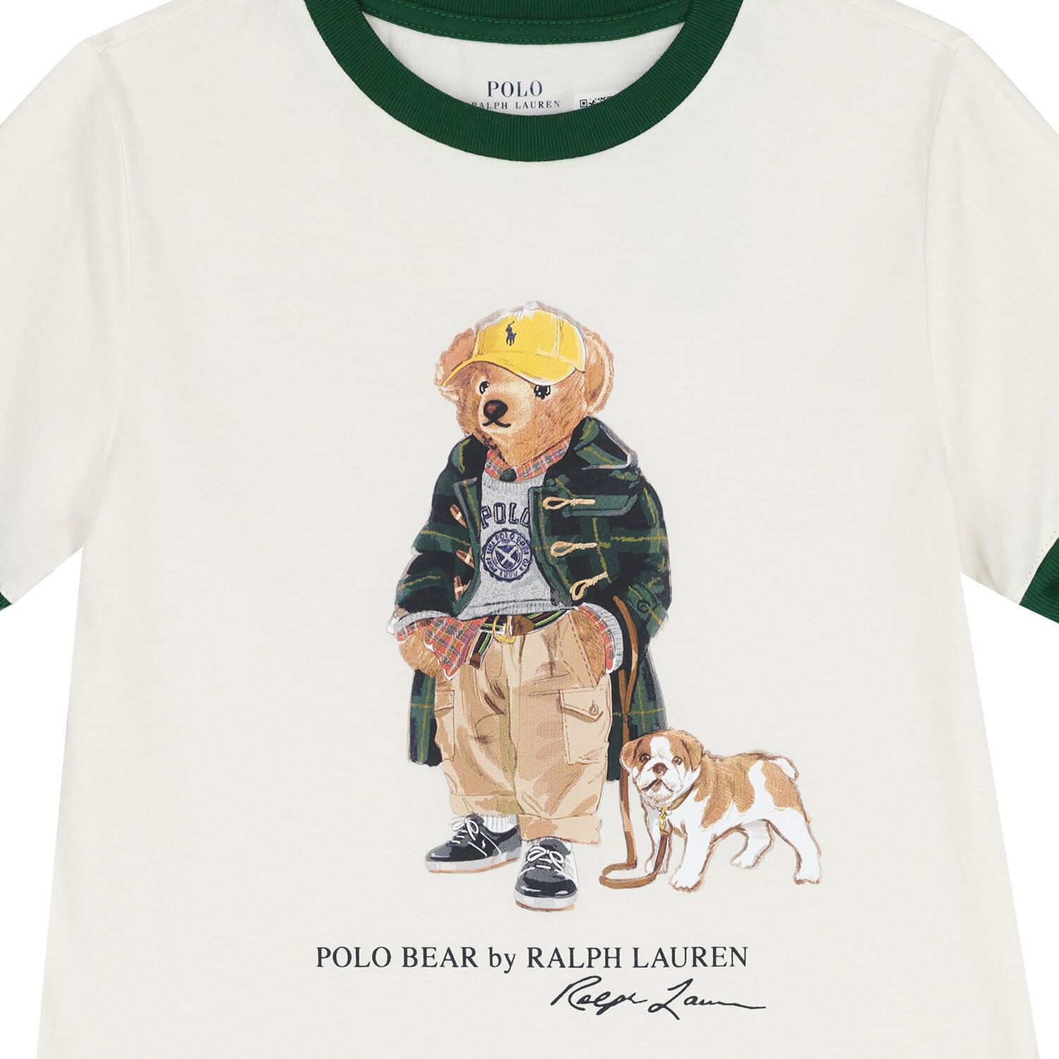 Boys Ivory & Green Polo Bear T-Shirt, 1, hi-res image number null