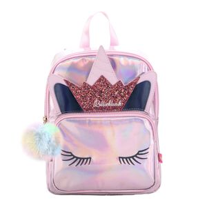 Girls Pink Metallic Backpack