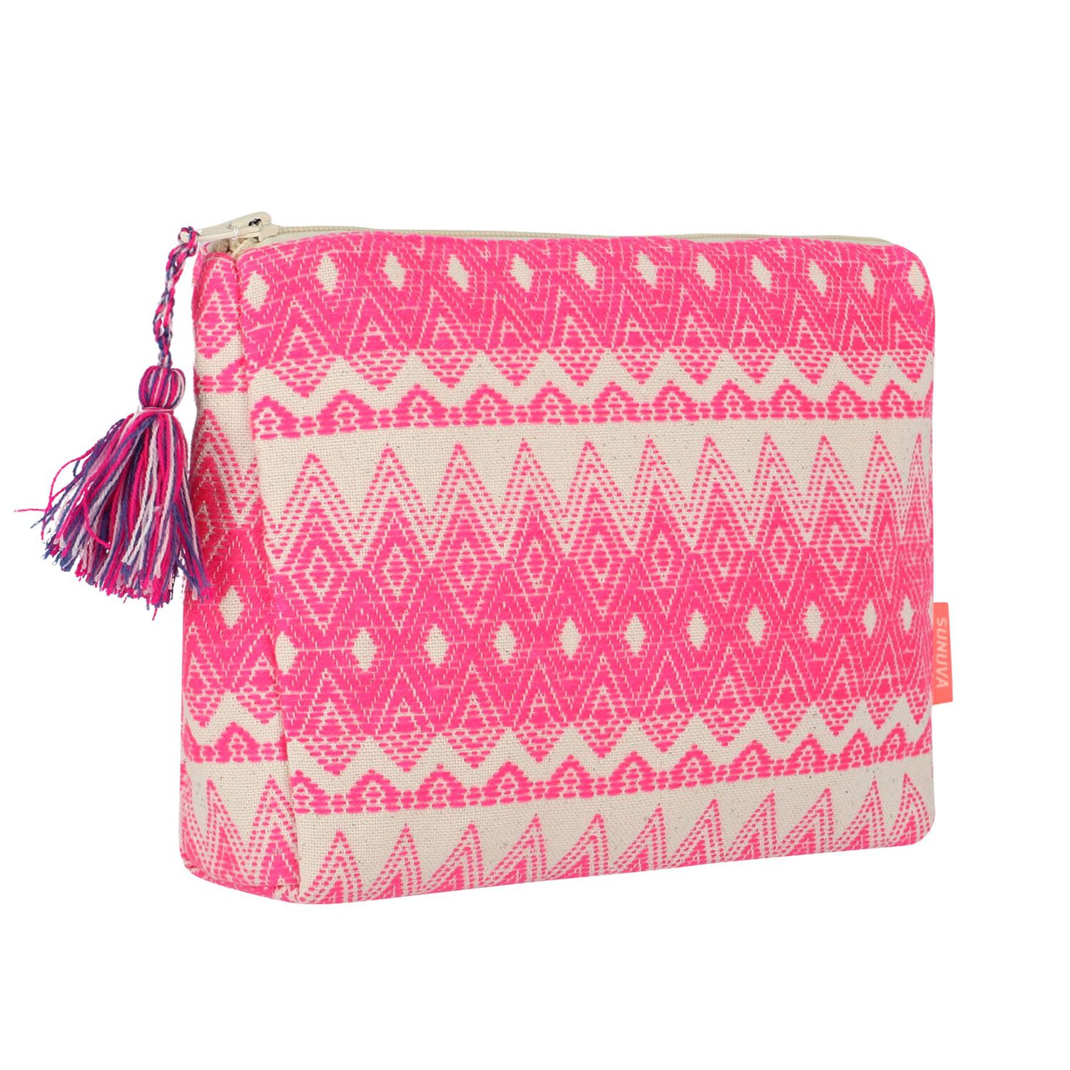 Girls Pink & Ivory Jacquard Wash Bag, 1, hi-res image number null