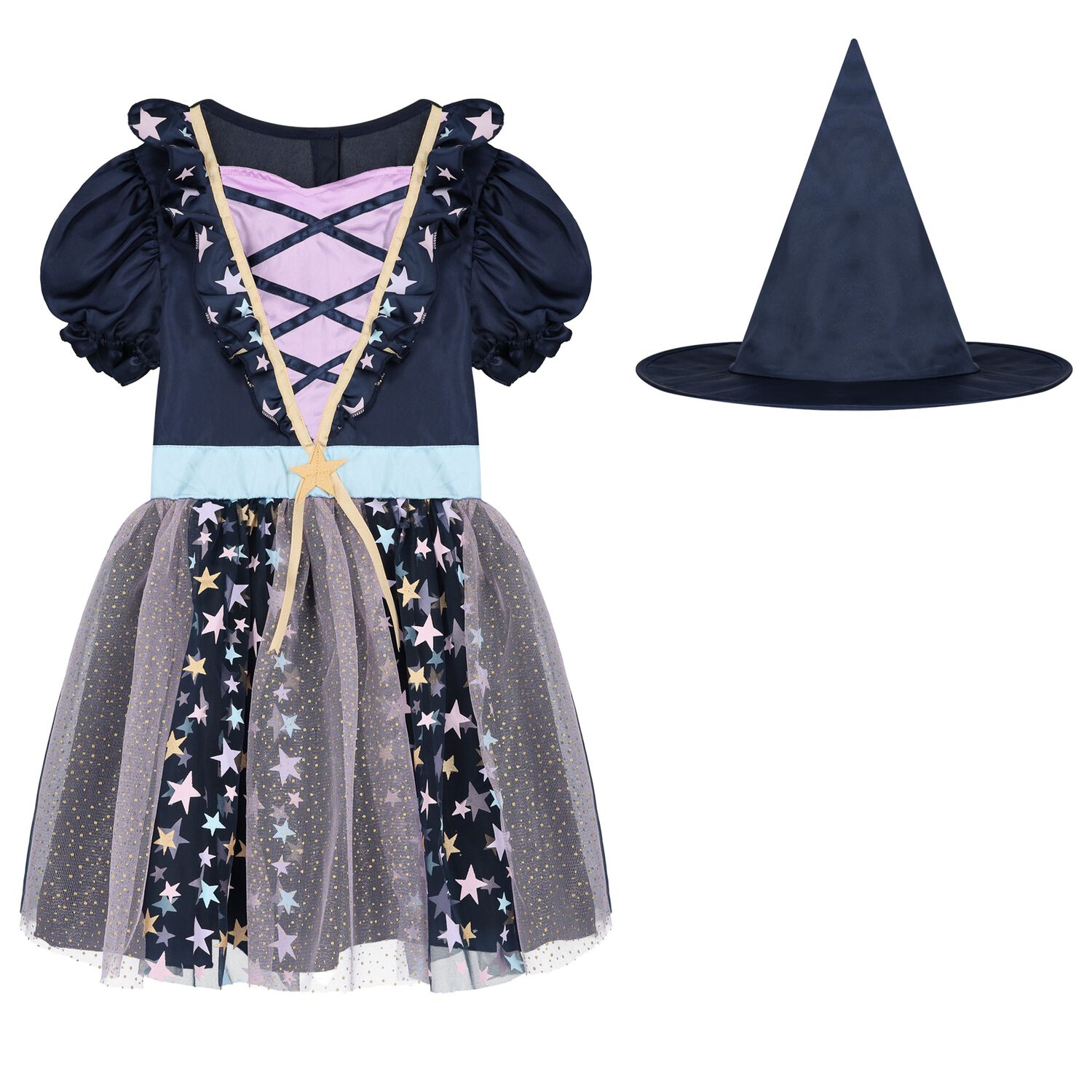 Girls Starlight Witch Halloween Costume Set, 1, hi-res image number null