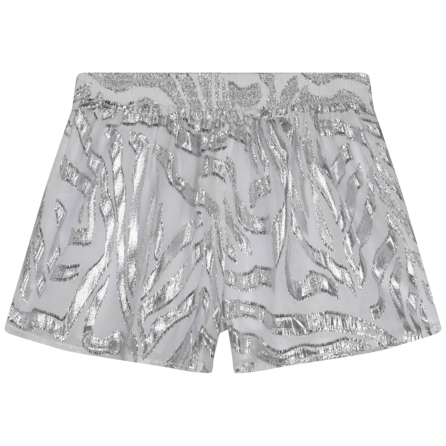 Girls White & Silver Shorts, 1, hi-res