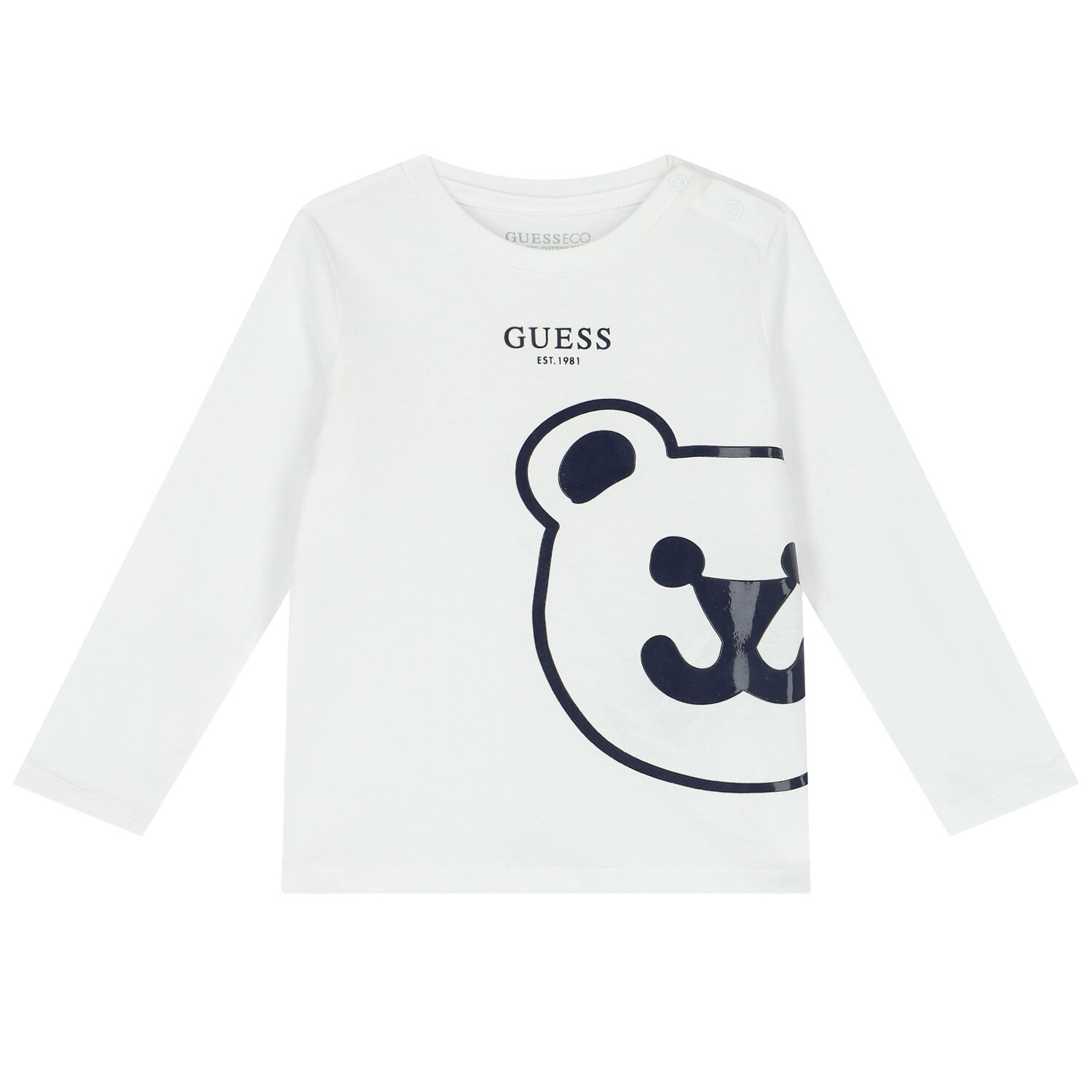 Baby Boys White Teddy Bear Long Sleeve Top, 1, hi-res image number null