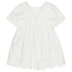 Girls White Floral Lace Dress, 1, hi-res