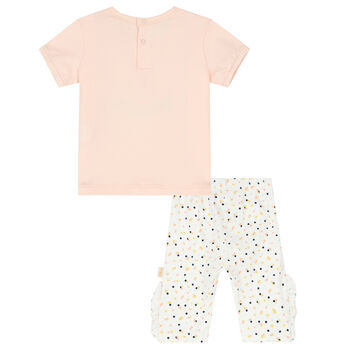 Baby Girls Pink & Ivory Trousers Set
