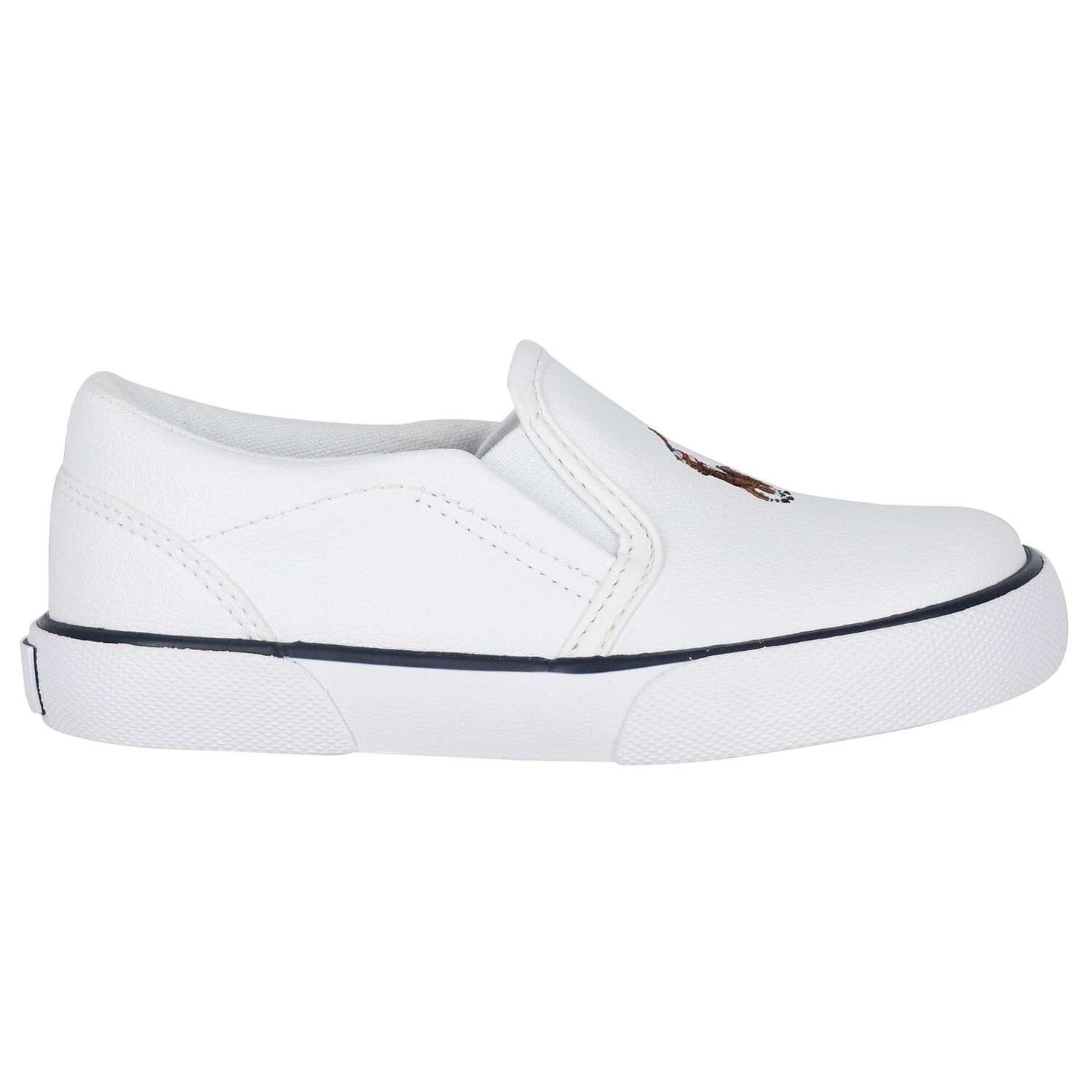 Boys White Logo Trainers, 1, hi-res