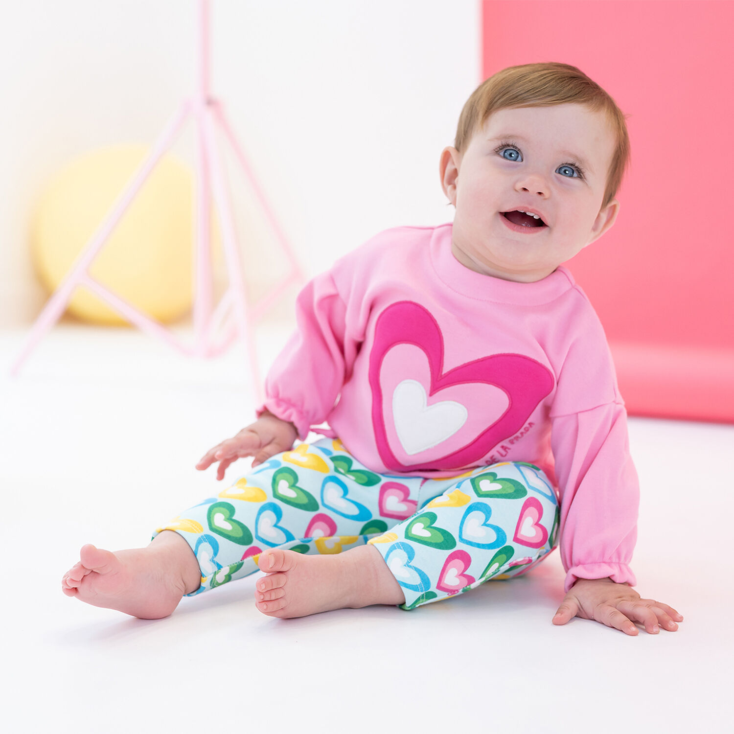 Girls Pink & Blue Heart Leggings Set, 1, hi-res image number null
