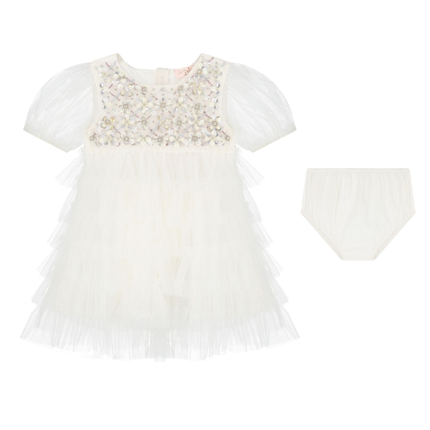 Baby Girls Ivory Tulle Dress Set, 1, hi-res image number null