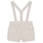 Baby Boys Ivory & Beige Shorts Set , 2, hi-res