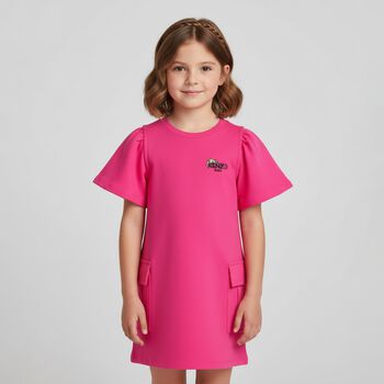 Girls Pink Logo Dress