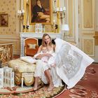 Baby Boys Ivory & Blue Carousel Carré Swaddle & Bib Gift Set, 1, hi-res