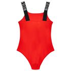 Girls Orange Logo Swimsuit, 1, hi-res