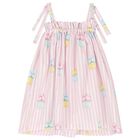 Girls White & Pink Ice Cream Beach Dress, 2, hi-res