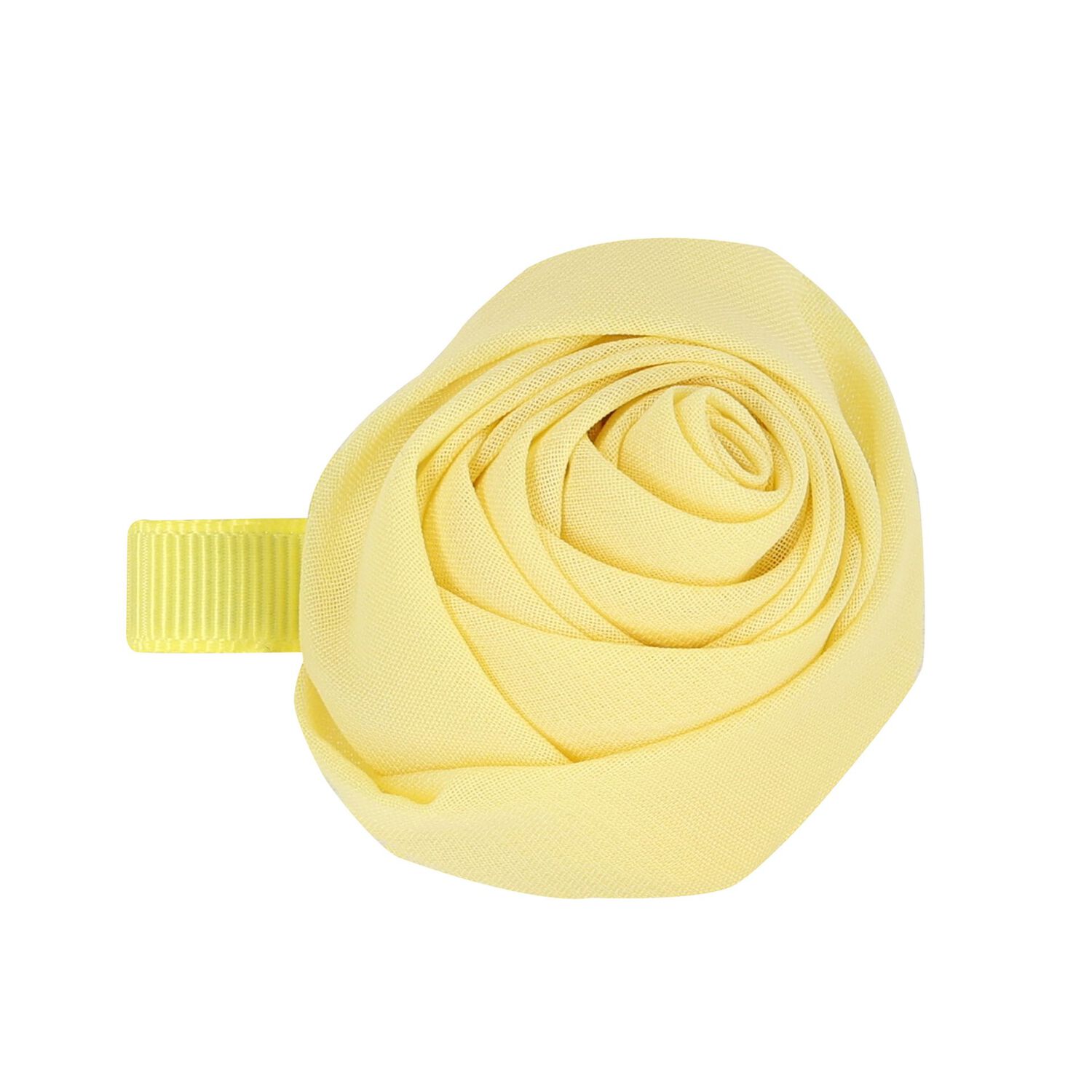 Girls Yellow Rosebud Hairclips ( 2-Pack ), 2, hi-res