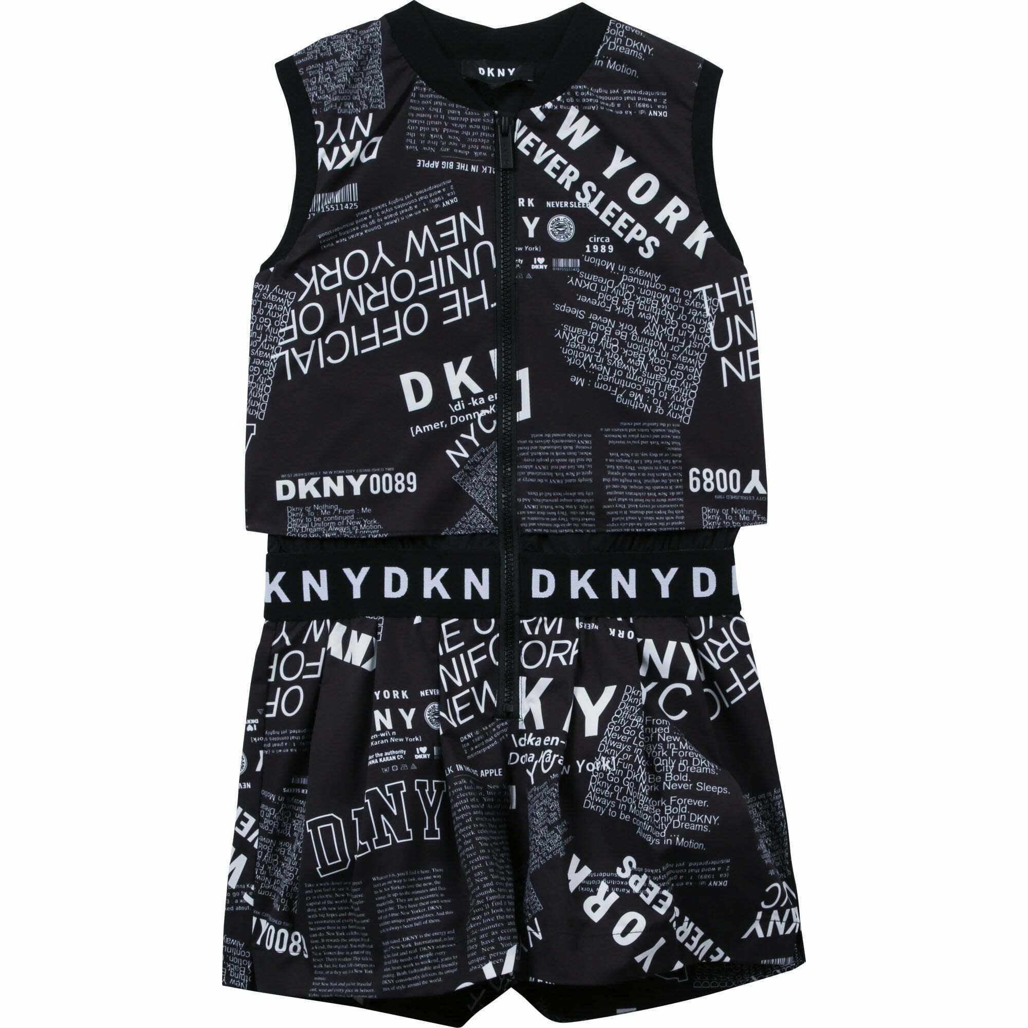 DKNY Girls Black White Logo Playsuit Junior Couture Kuwait