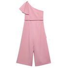 Girls Pink Crepe Jumpsuit, 1, hi-res