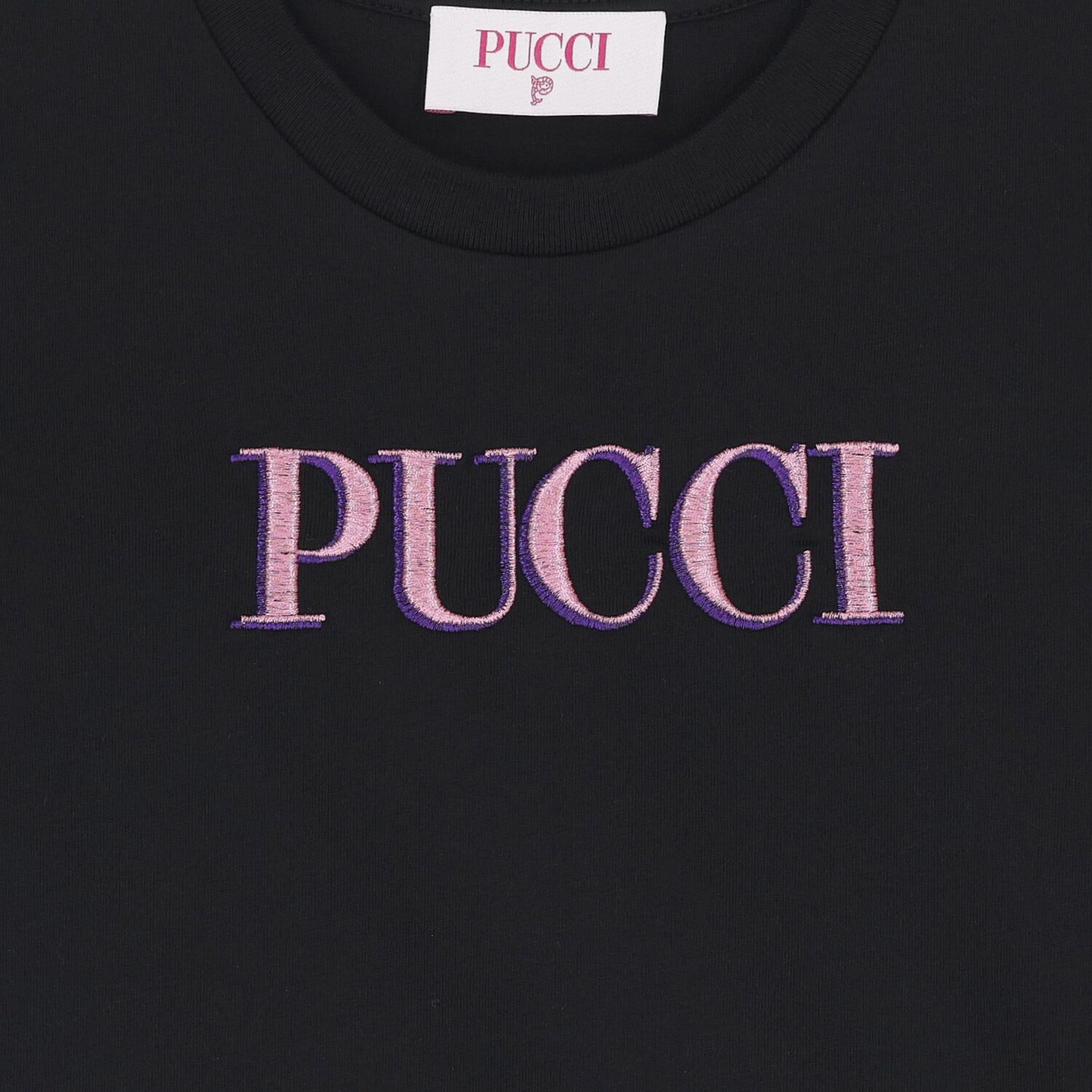 Girls Black Logo T-Shirt, 1, hi-res