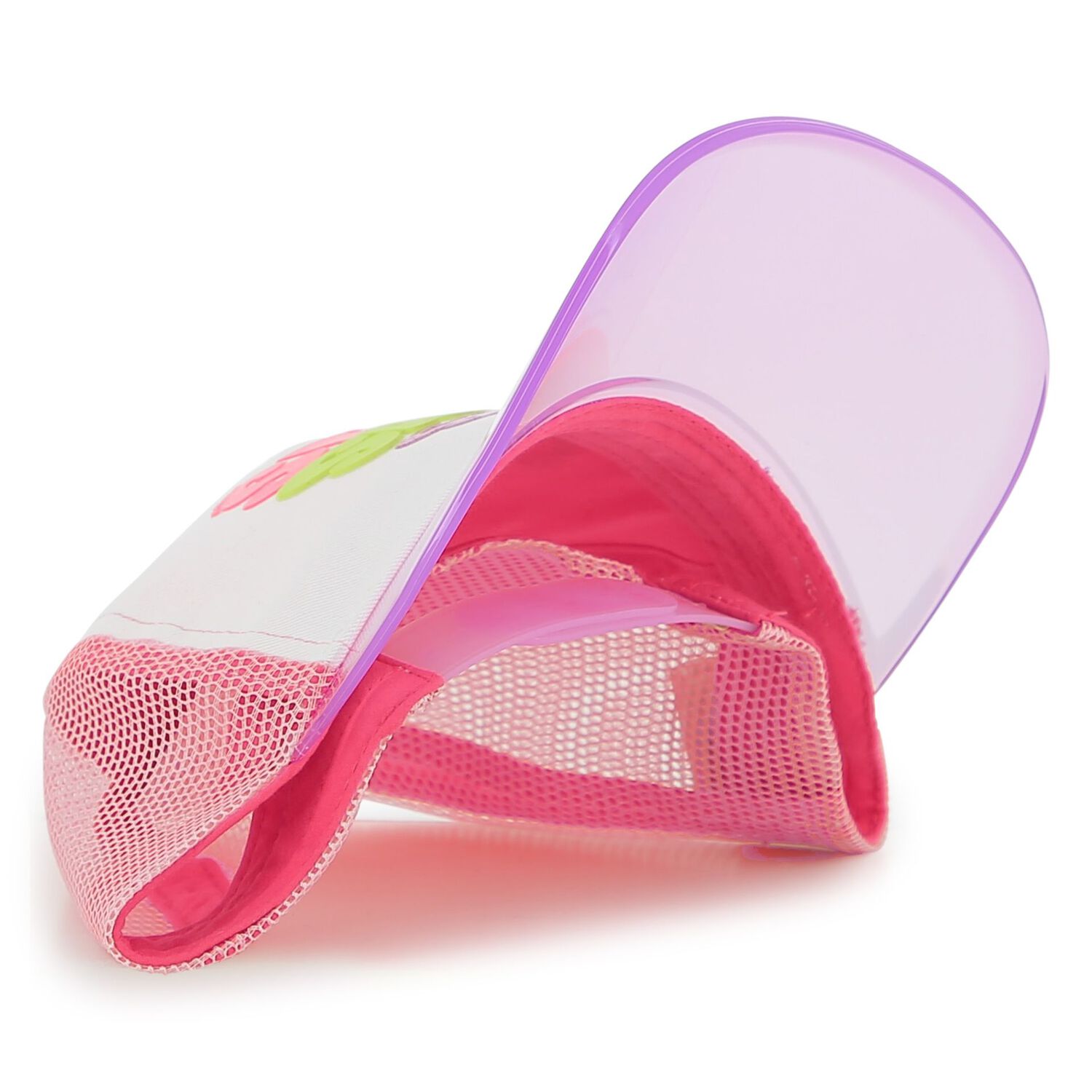 قبعة بالشعار باللون الابيض و الوردي للبنات , 1, hi-res