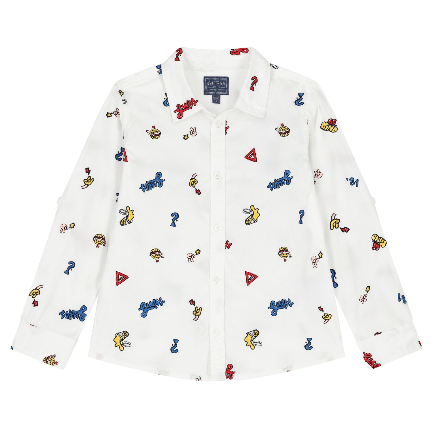 Boys White Logo Shirt, 1, hi-res image number null