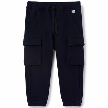 Boys Navy Cotton Joggers