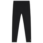 Girls Black Logo Leggings, 2, hi-res