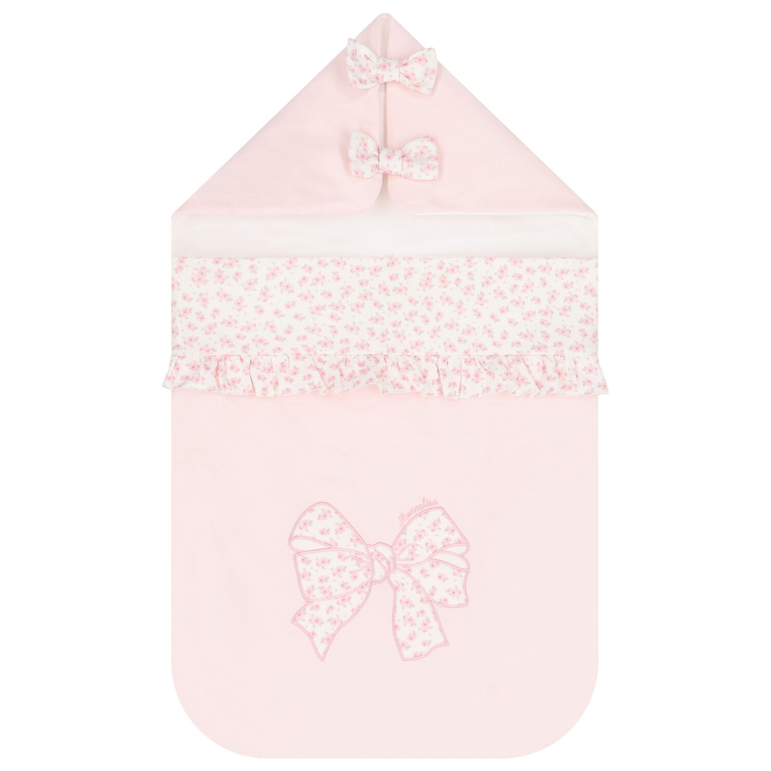 Baby Girls Pink Floral Bow Nest, 1, hi-res