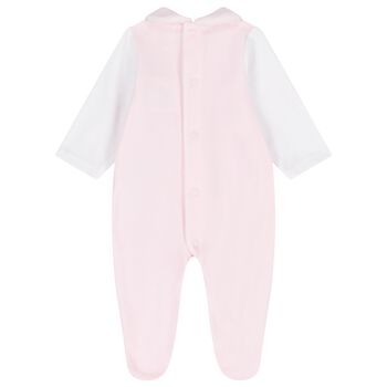 Baby Girls White & Pink Rabbit Babygrow