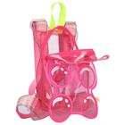 Girls Pink Teddy Bear Transparent Backpack, 1, hi-res