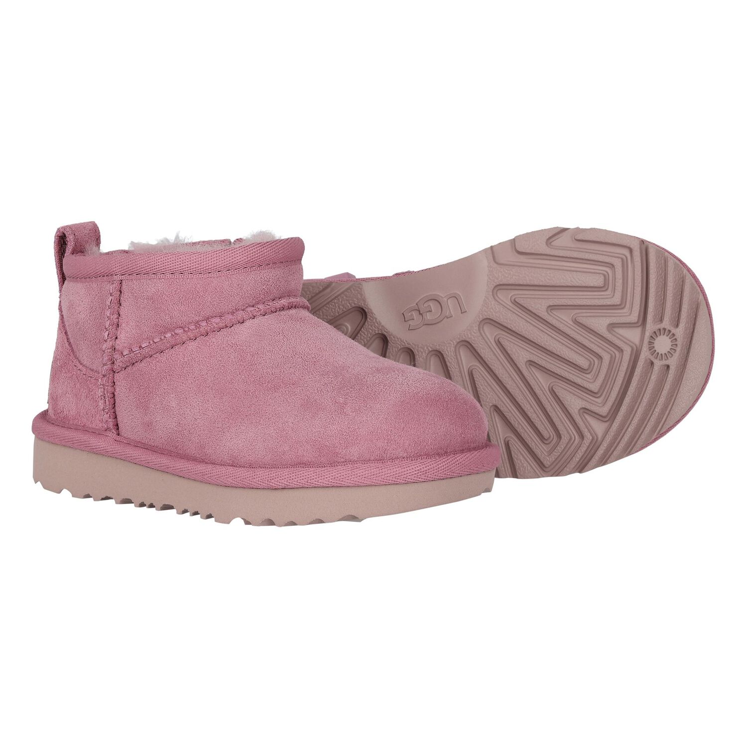 Younger Girls Pink Classic Ultra Mini Suede Boots, 1, hi-res image number null